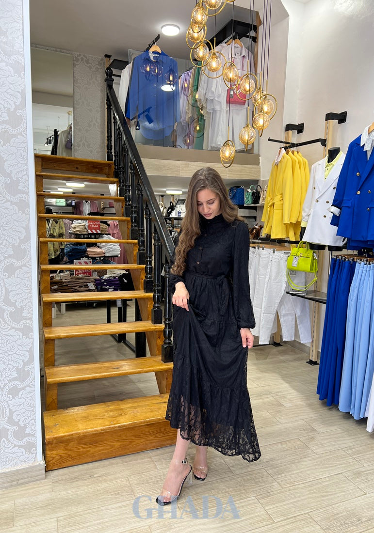 Robe Noire En Dentelle Moulante - Taille 38 - Portée 1 Fois, état Neuf - Occasion Très Bon état