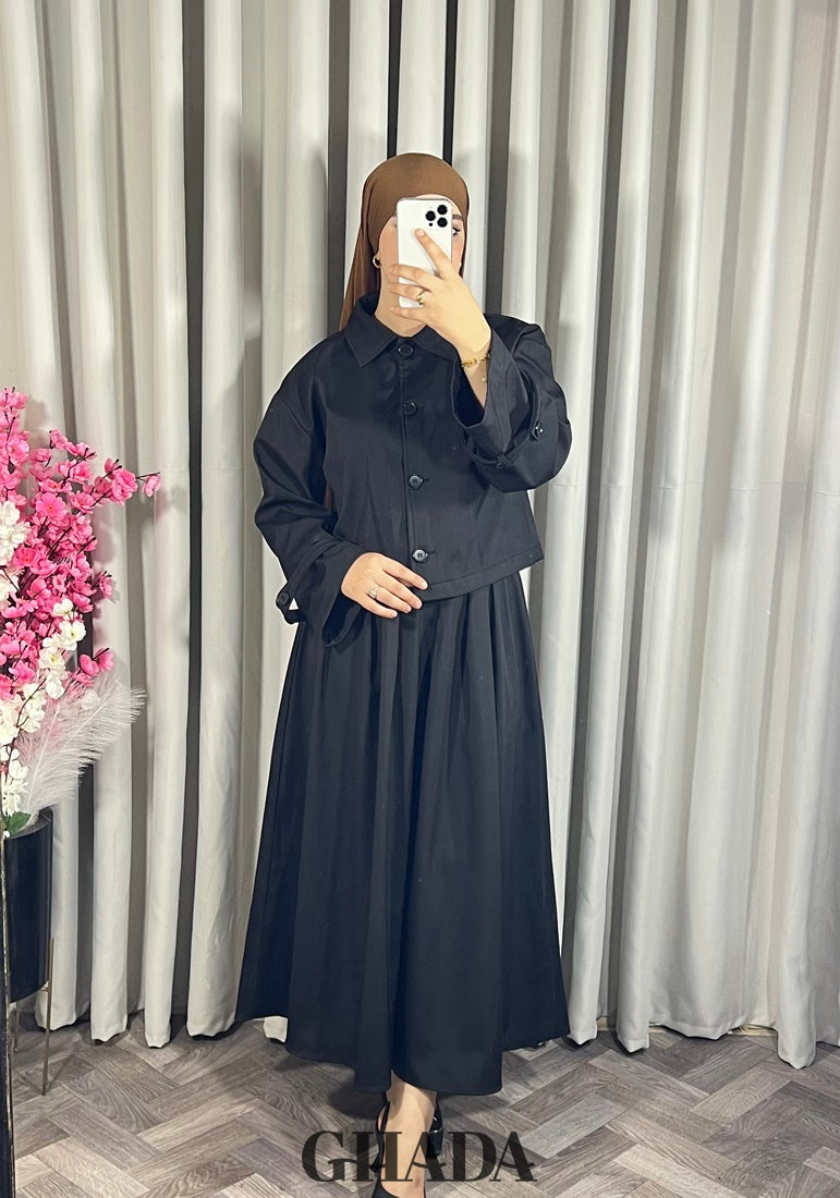 Ensemble Veste Et Jupe Georgia Netti - Taille 40 - Noir - Occasion Très Bon état