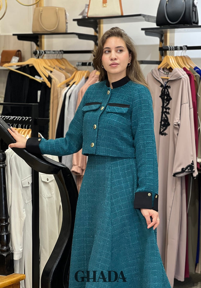 Ensemble Jupe Et Veste Zara Rouge Bordeau Taille 40 - Parfait État Occasion