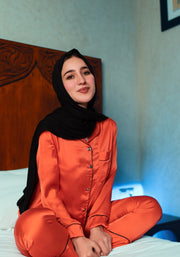 Pyjama longue en orange