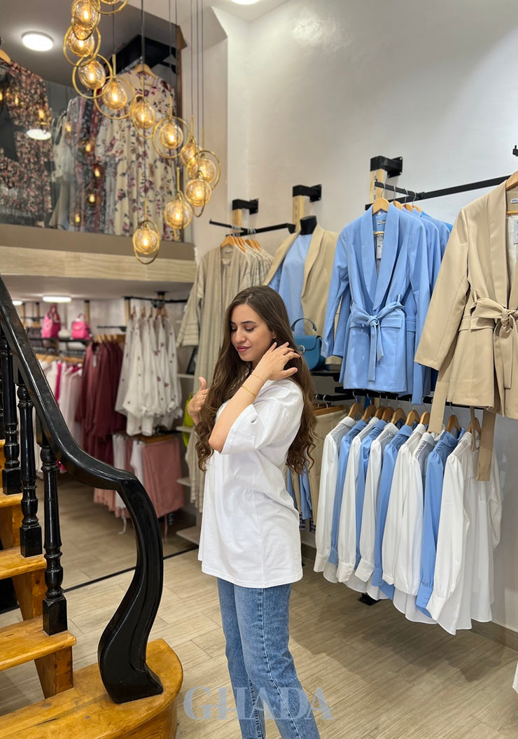 T-shirt oversize en blanc
