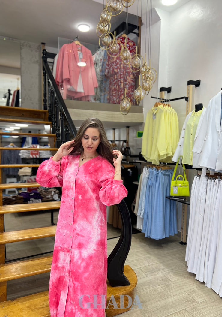Robe tie & dye brodée