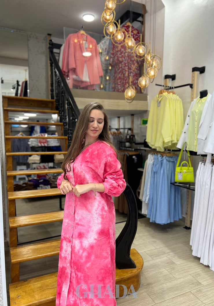 Robe tie & dye brodée
