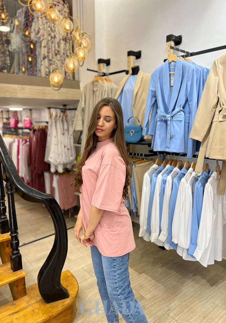 T-shirt oversize en rose bebe