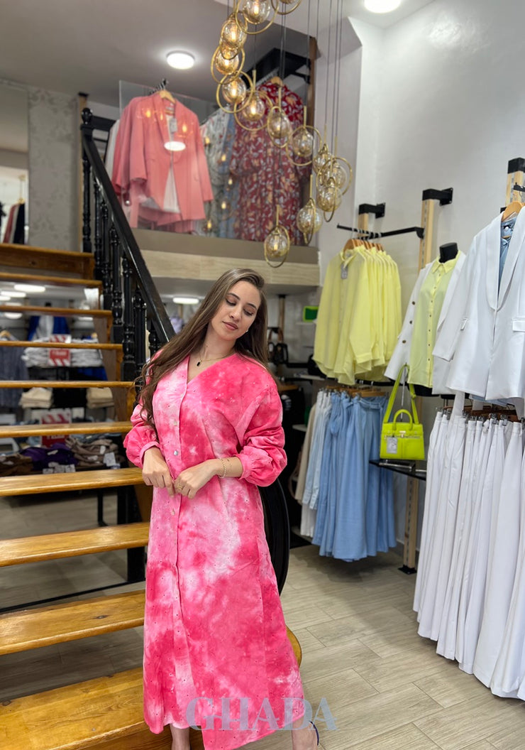 Robe tie & dye brodée