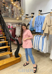 T-shirt oversize en rose bebe