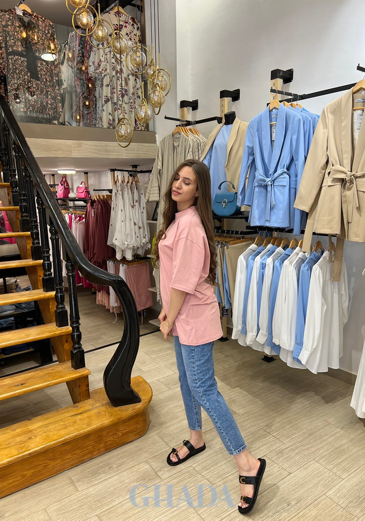 T-shirt oversize en rose bebe