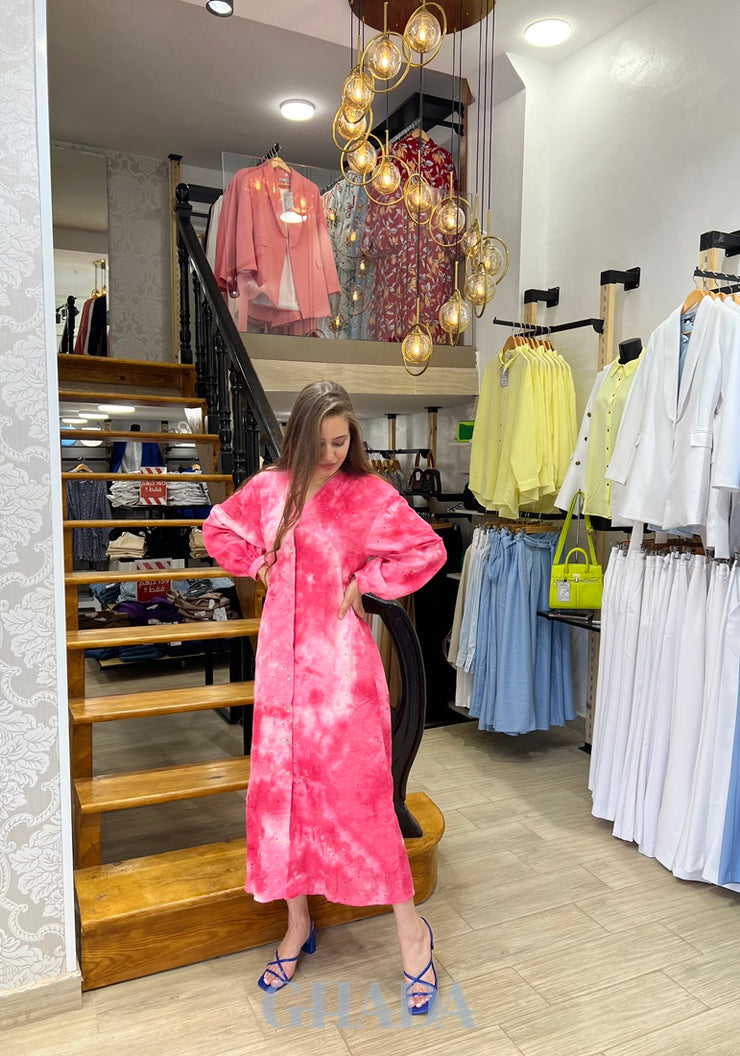 Robe tie & dye brodée