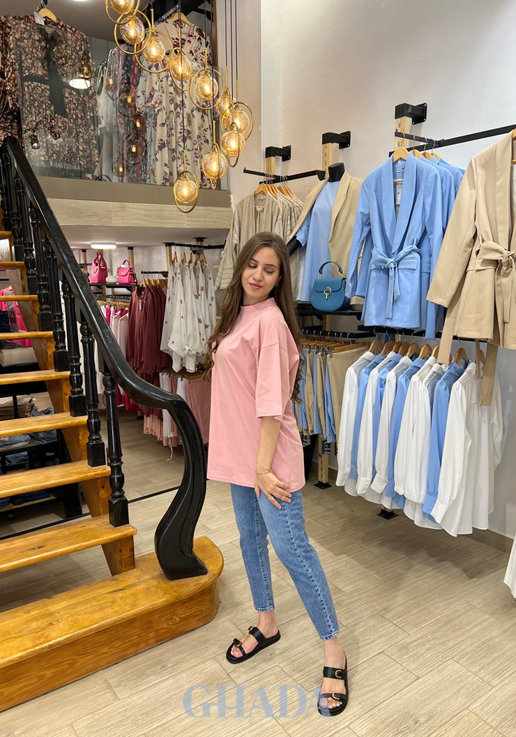 T-shirt oversize en rose bebe