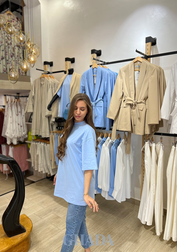 T-shirt oversize en bleu ciel