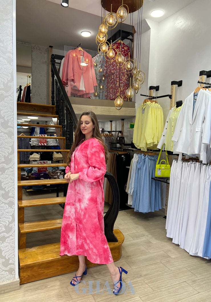 Robe tie & dye brodée