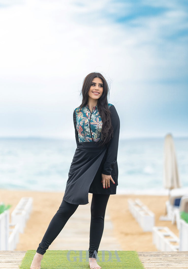 Maillot de bain burkini imprimé floral