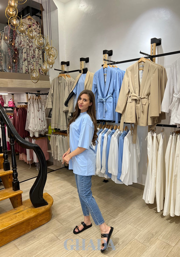T-shirt oversize en bleu ciel