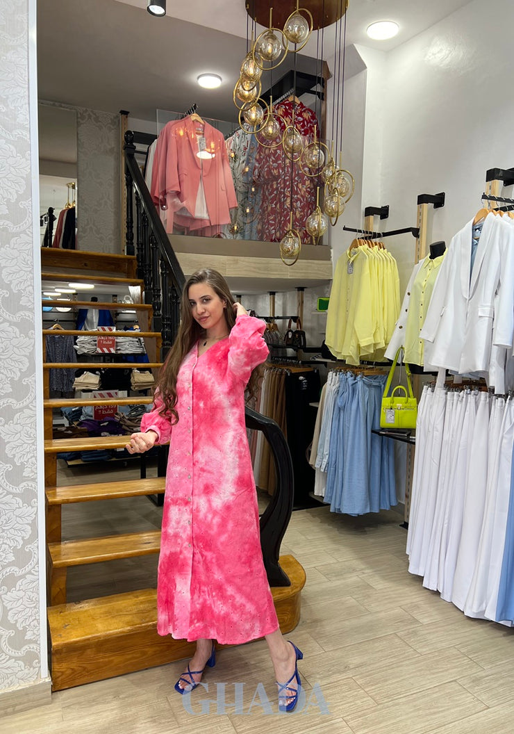 Robe tie & dye brodée
