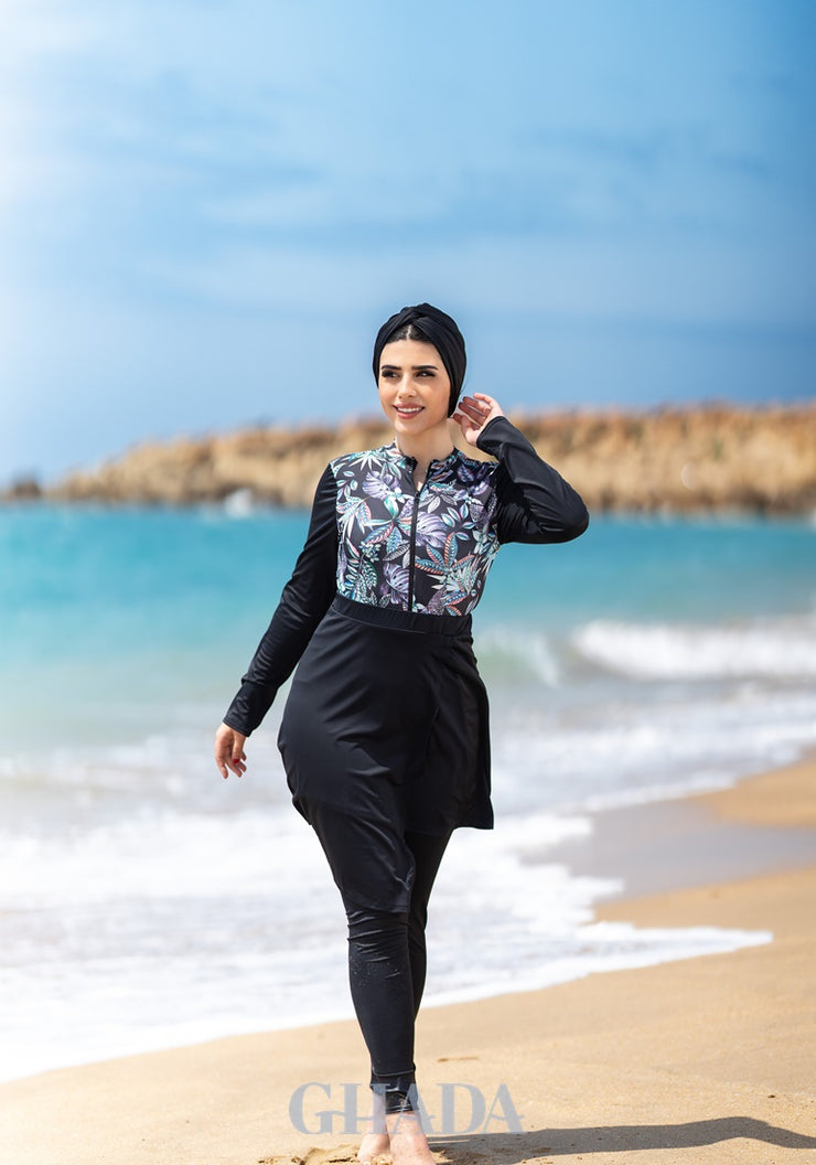 Maillot de bain burkini imprimé floral