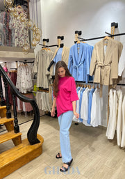 T-shirt oversize en rose fuchsia