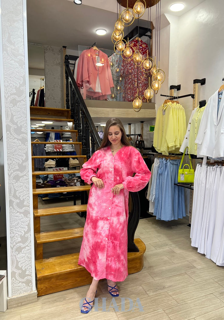 Robe tie & dye brodée