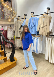 T-shirt oversize en bleu roi