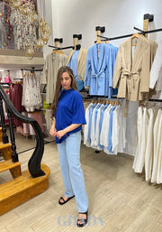 T-shirt oversize en bleu roi