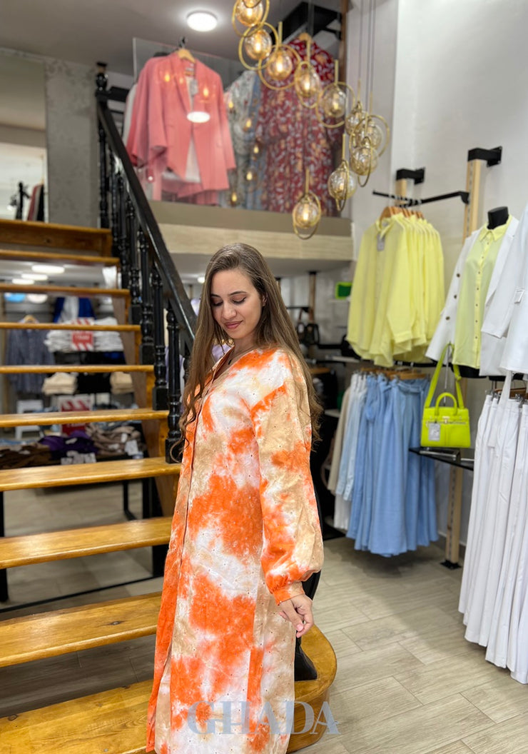 Robe tie & dye brodée