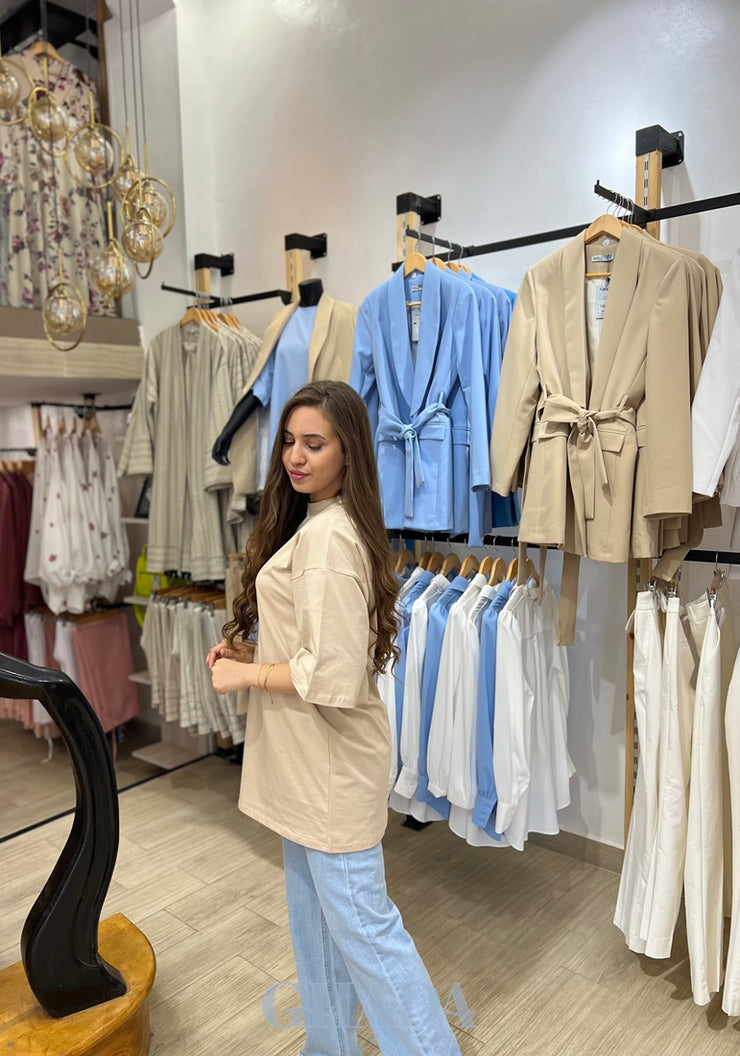 T-shirt oversize en beige