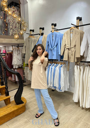 T-shirt oversize en beige