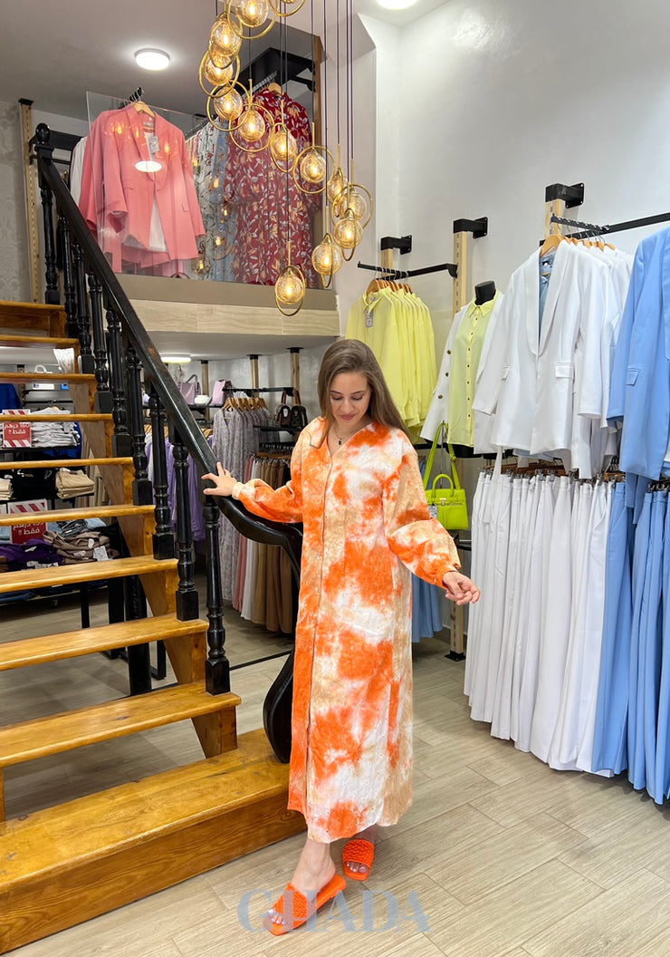 Robe tie & dye brodée