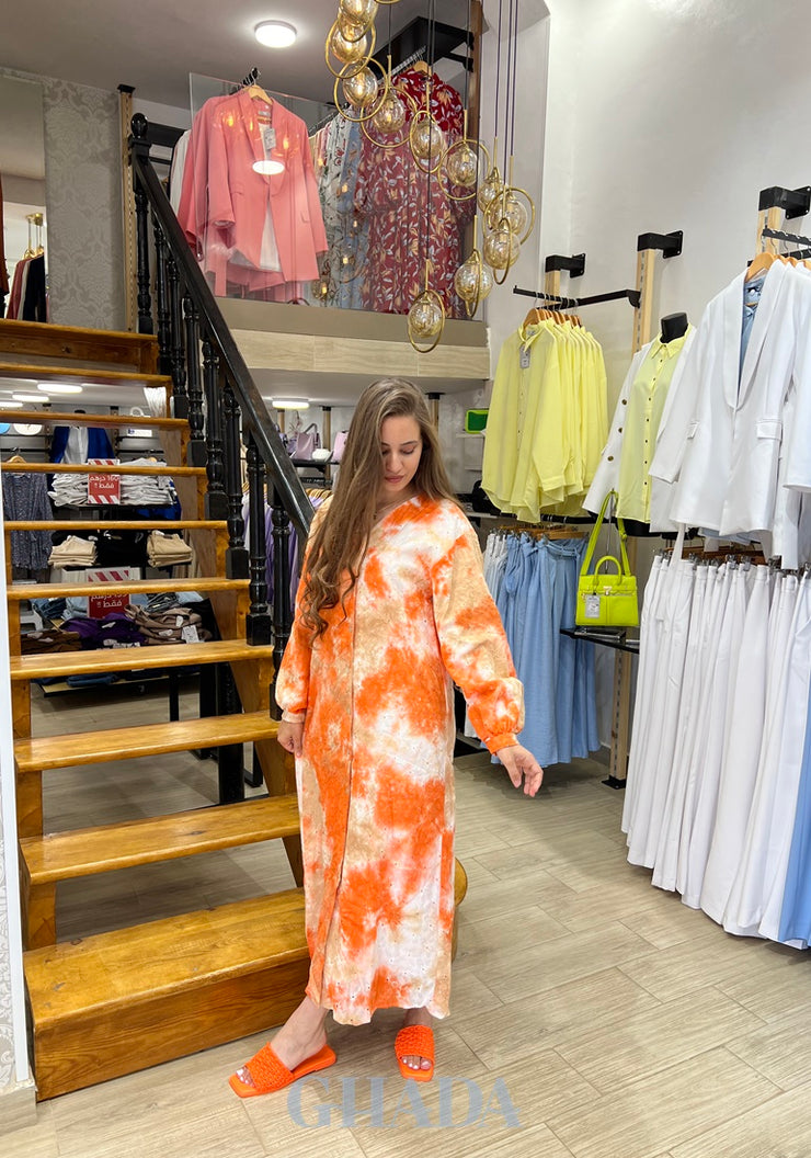 Robe tie & dye brodée