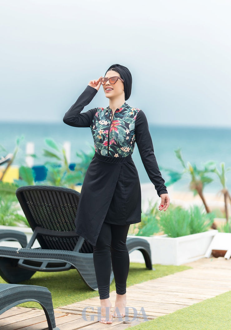 Maillot de bain burkini imprimé floral