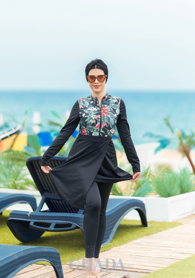 Maillot de bain burkini imprimé floral