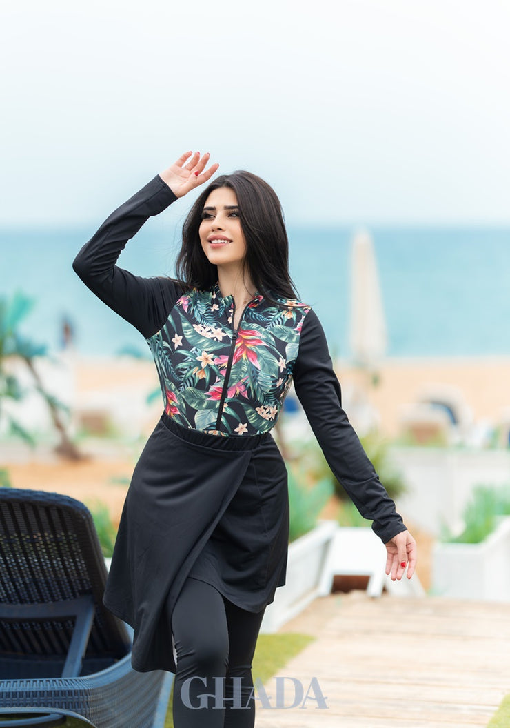 Maillot de bain burkini imprimé floral