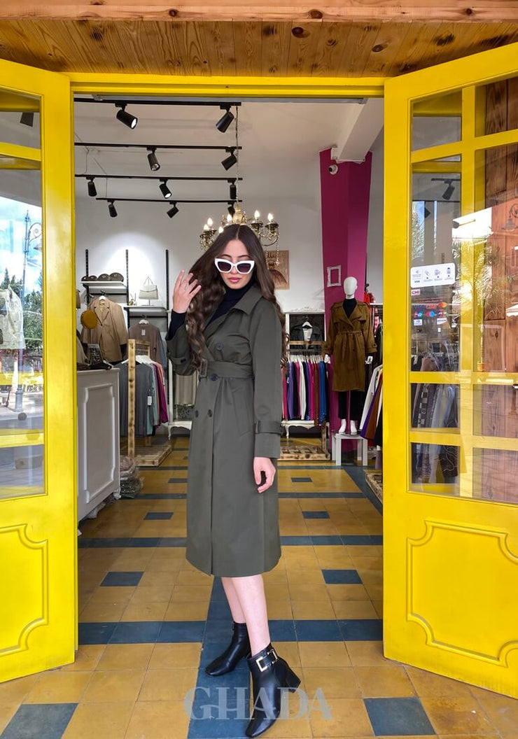 Trench coat en vert empire