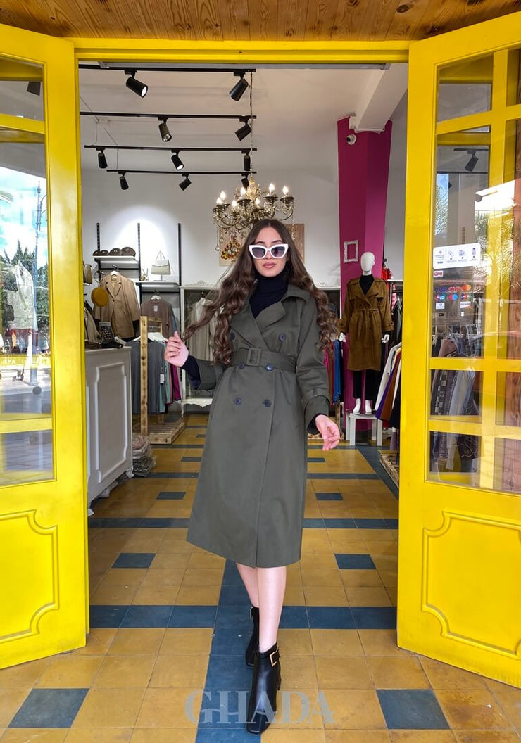 Trench coat en vert empire