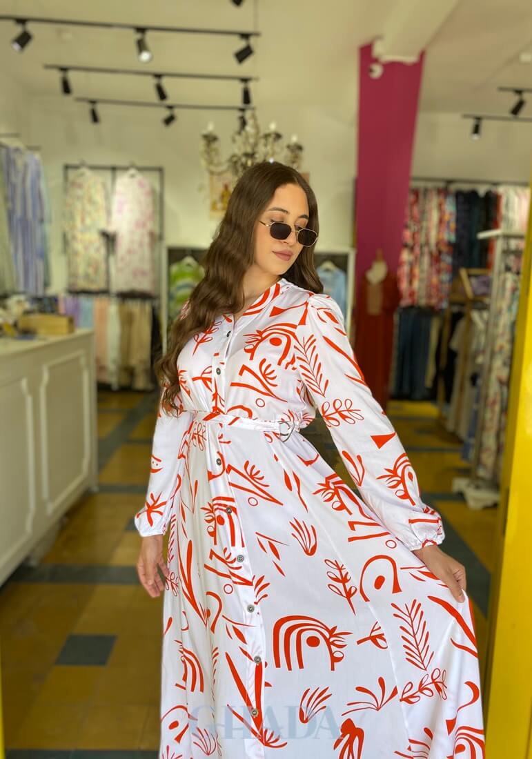 Robe A.L.C. En Soie Imprimée - Taille 8, Manches Courtes, Boutonnée, Neuve Avec étiquettes