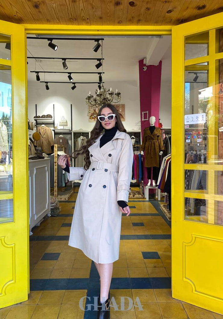 Trench coat en beige clair