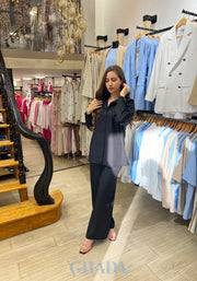 Ensemble chemise & pantalon en noir