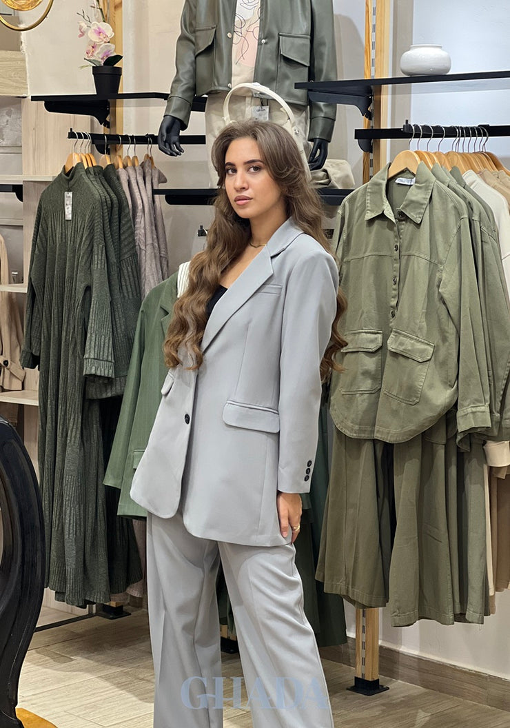 Ensemble blazer - pantalon en gris