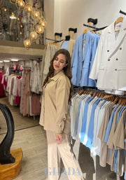 Ensemble chemise & pantalon en beige