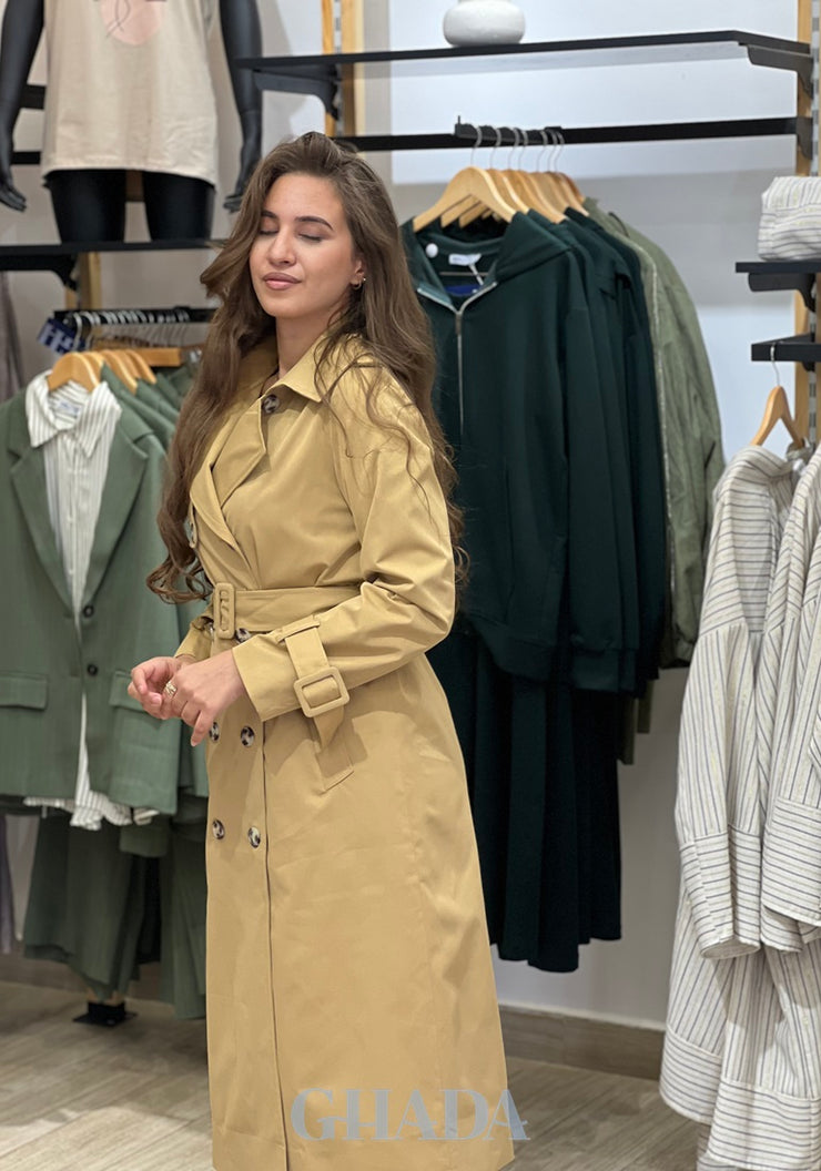 Trench-coat en beige foncé