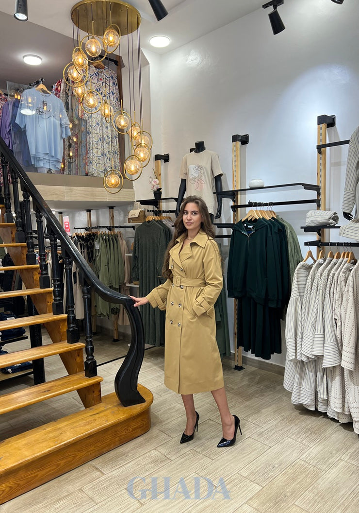 Trench-coat en beige foncé