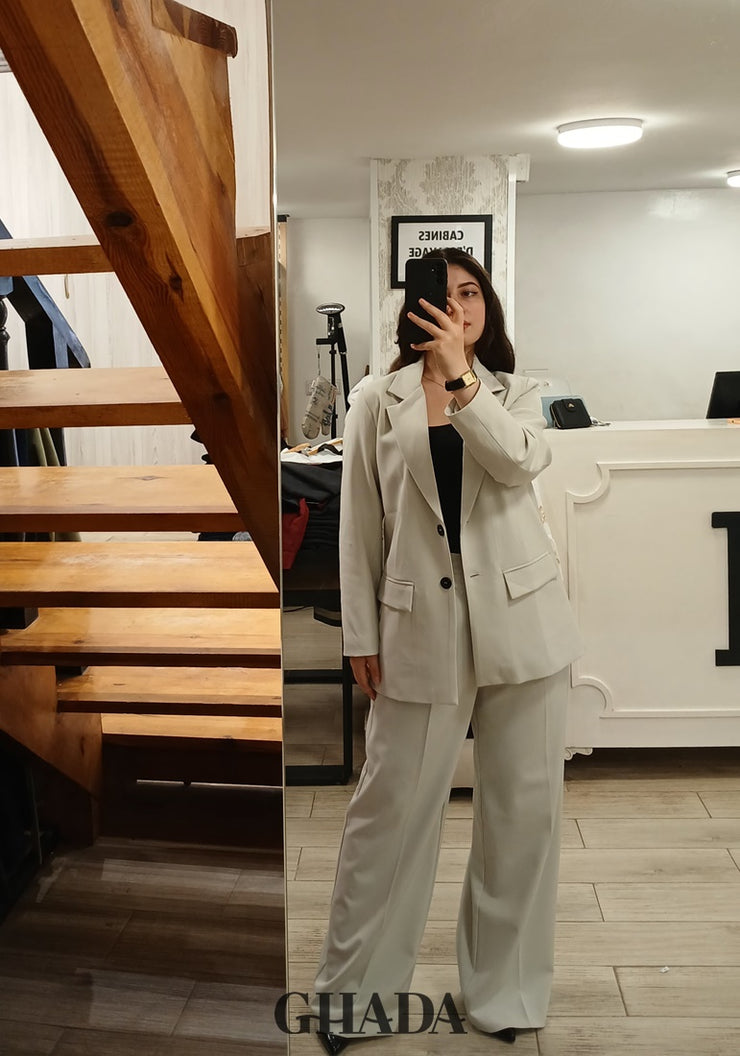 Ensemble tailleur en beige sable