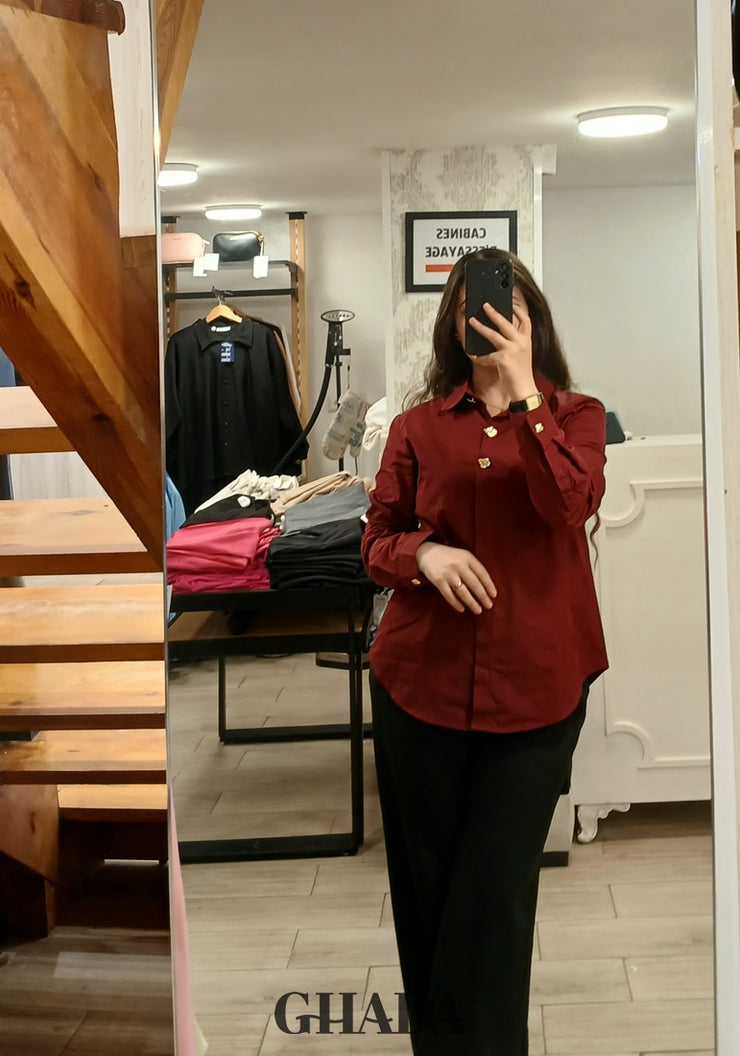 Chemise en bordeaux