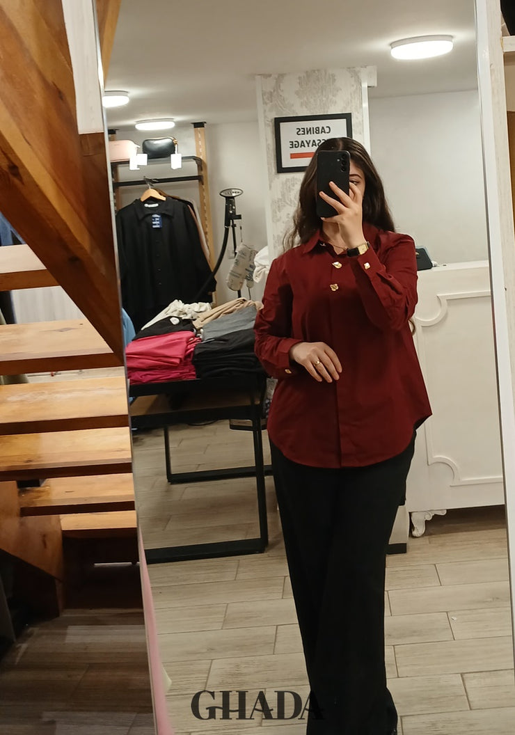 Chemise en bordeaux