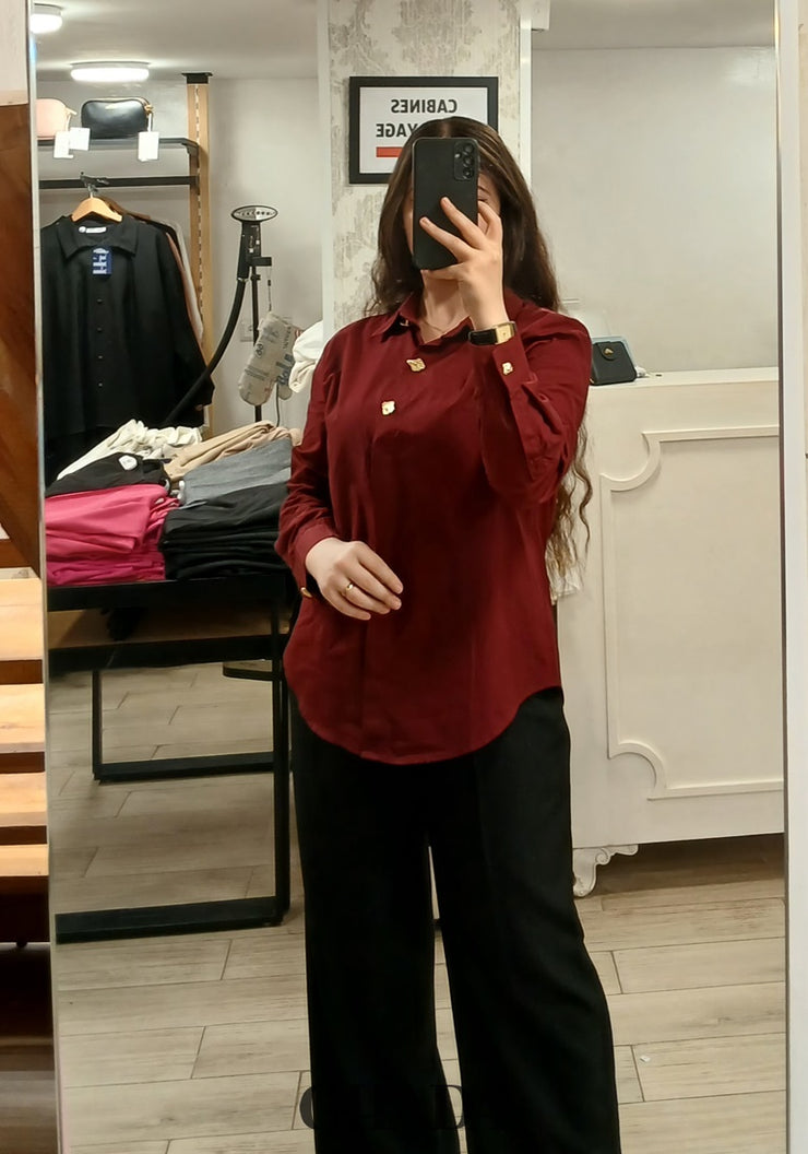 Chemise en bordeaux