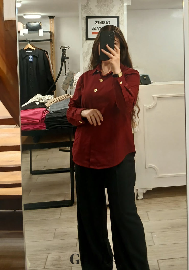 Chemise en bordeaux