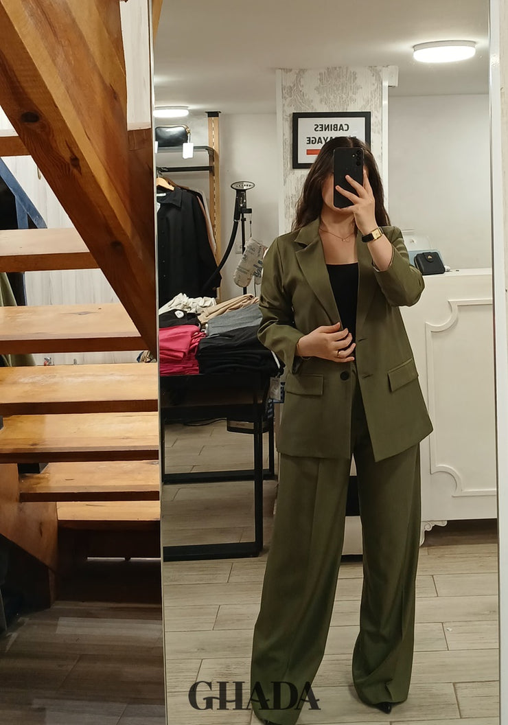 Ensemble tailleur en vert kaki