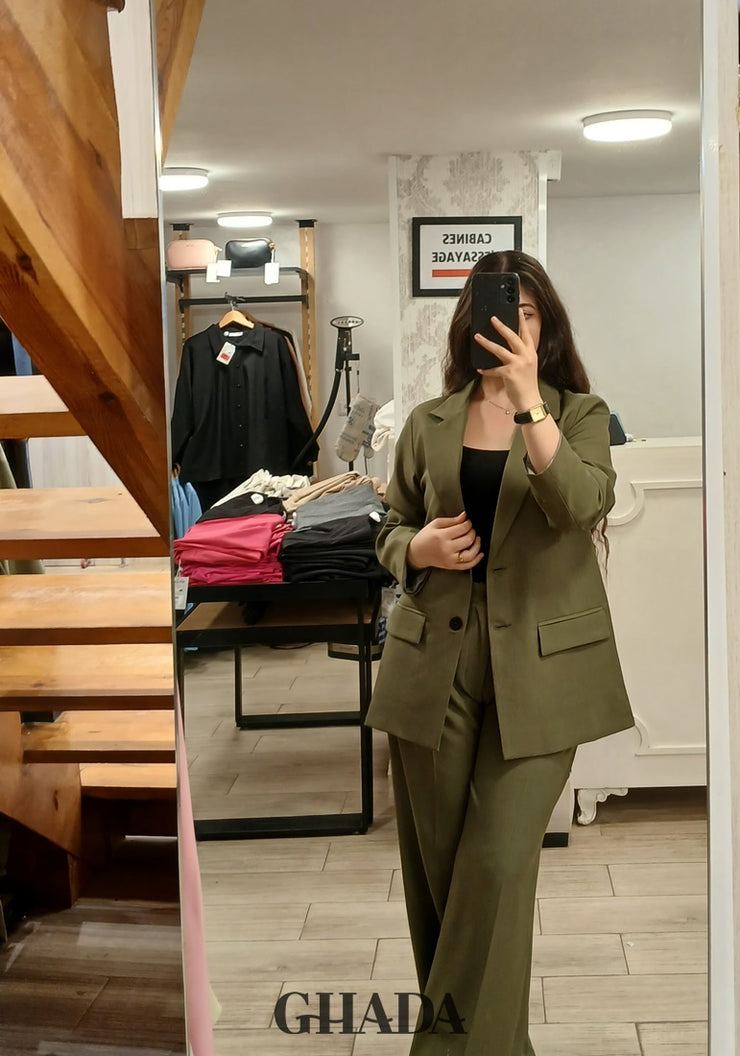 Ensemble tailleur en vert kaki