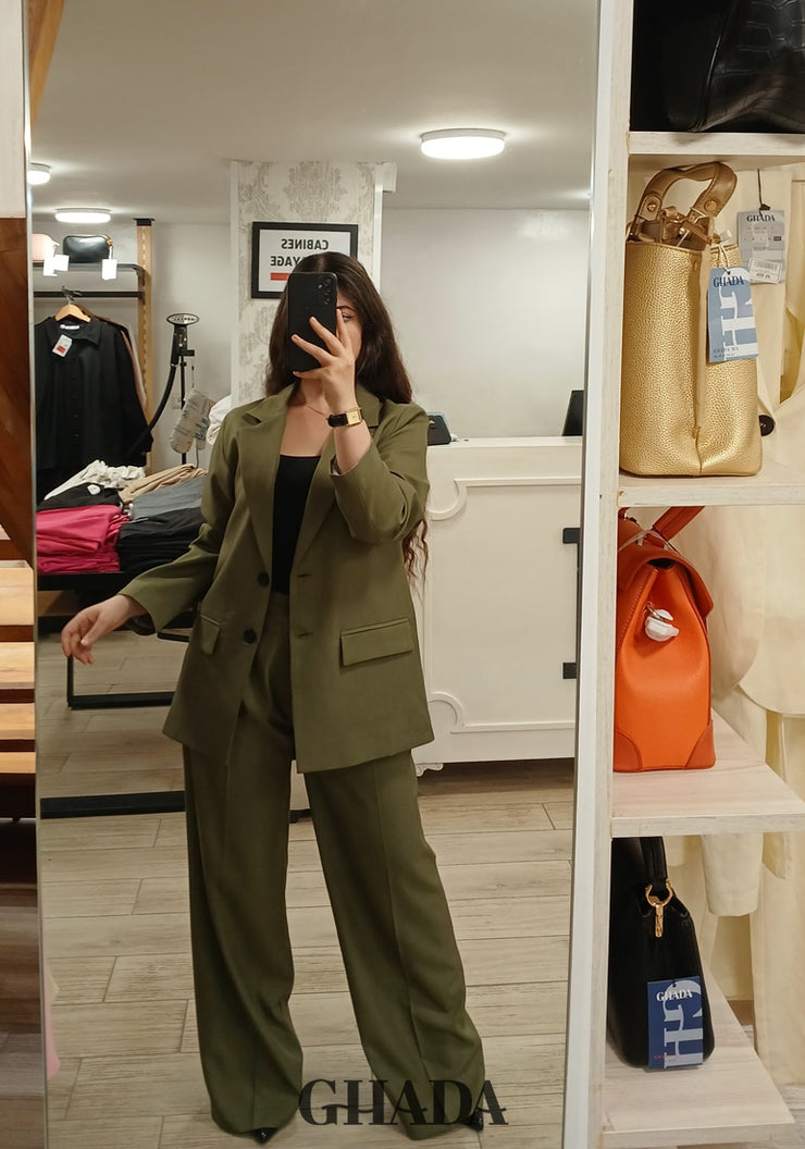 Ensemble tailleur en vert kaki