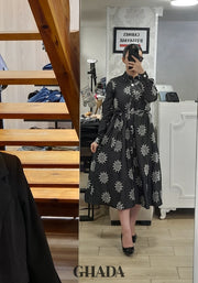 Robe en denim brodée