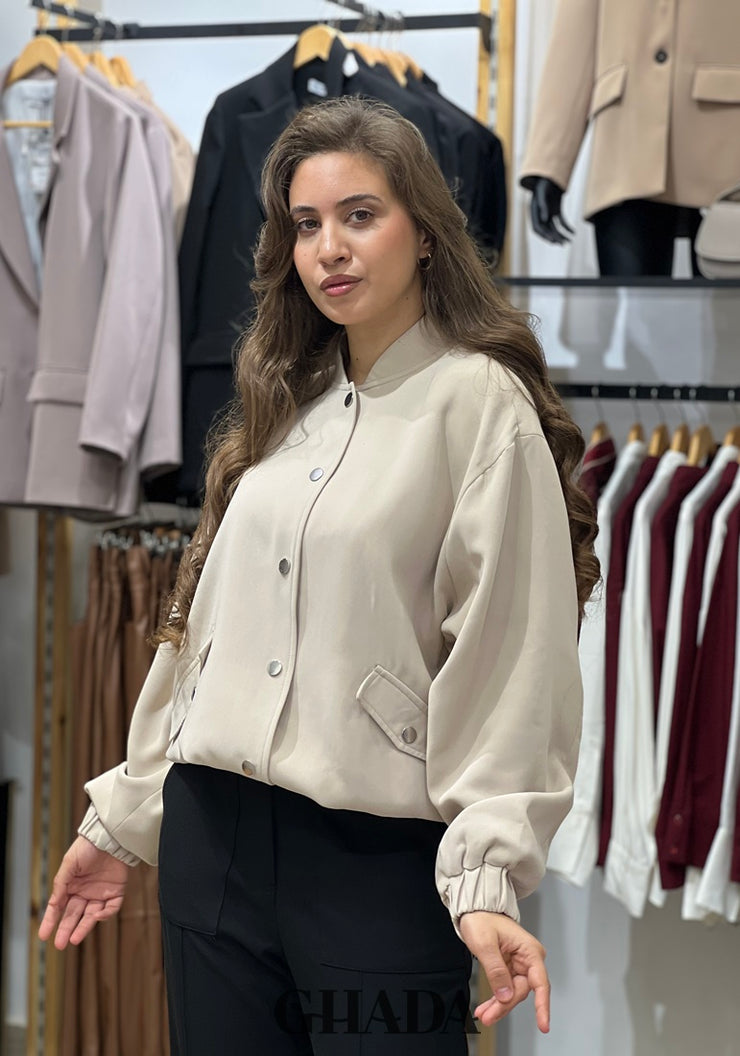 Bomber en beige